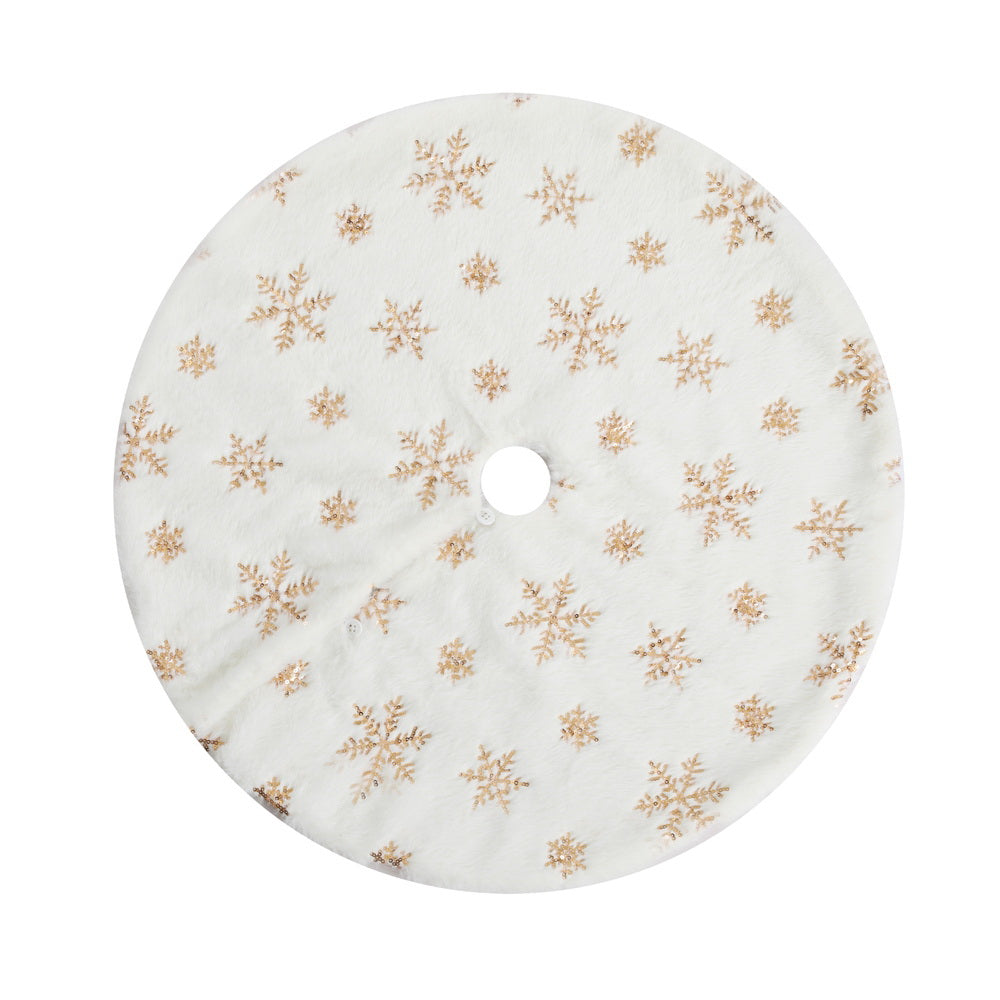 Jingle Jollys Christmas Tree Skirt 90cm Snowflake Ornaments Xmas Decorations-Occasions > Christmas > Christmas Decorations-PEROZ Accessories