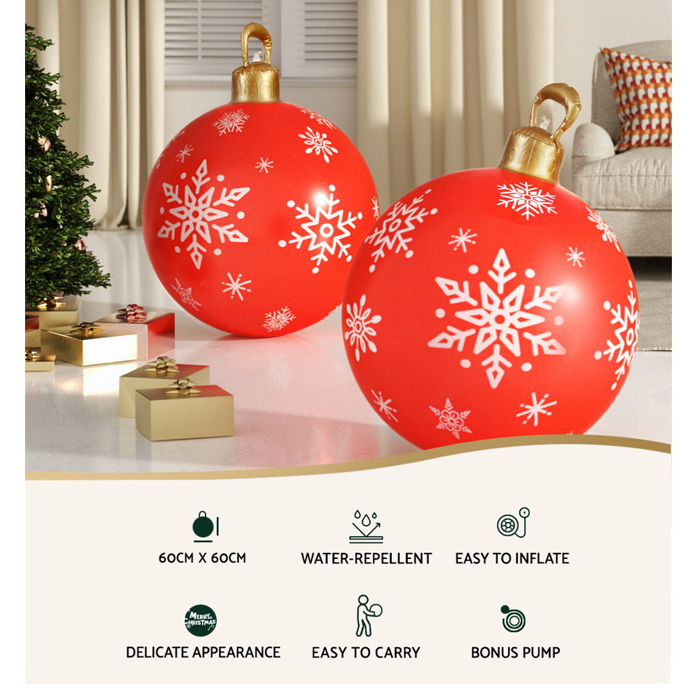 Jingle Jollys Christmas Inflatable Ball Bauble 60cm Outdoor Decoration Red-Occasions > Christmas > Christmas Decorations-PEROZ Accessories