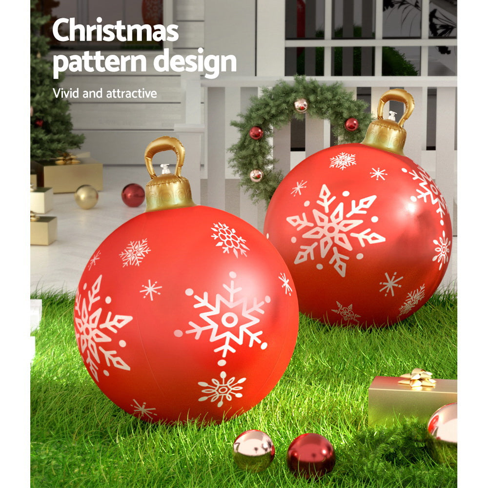 Jingle Jollys Christmas Inflatable Ball Bauble 60cm Outdoor Decoration Red-Occasions > Christmas > Christmas Decorations-PEROZ Accessories