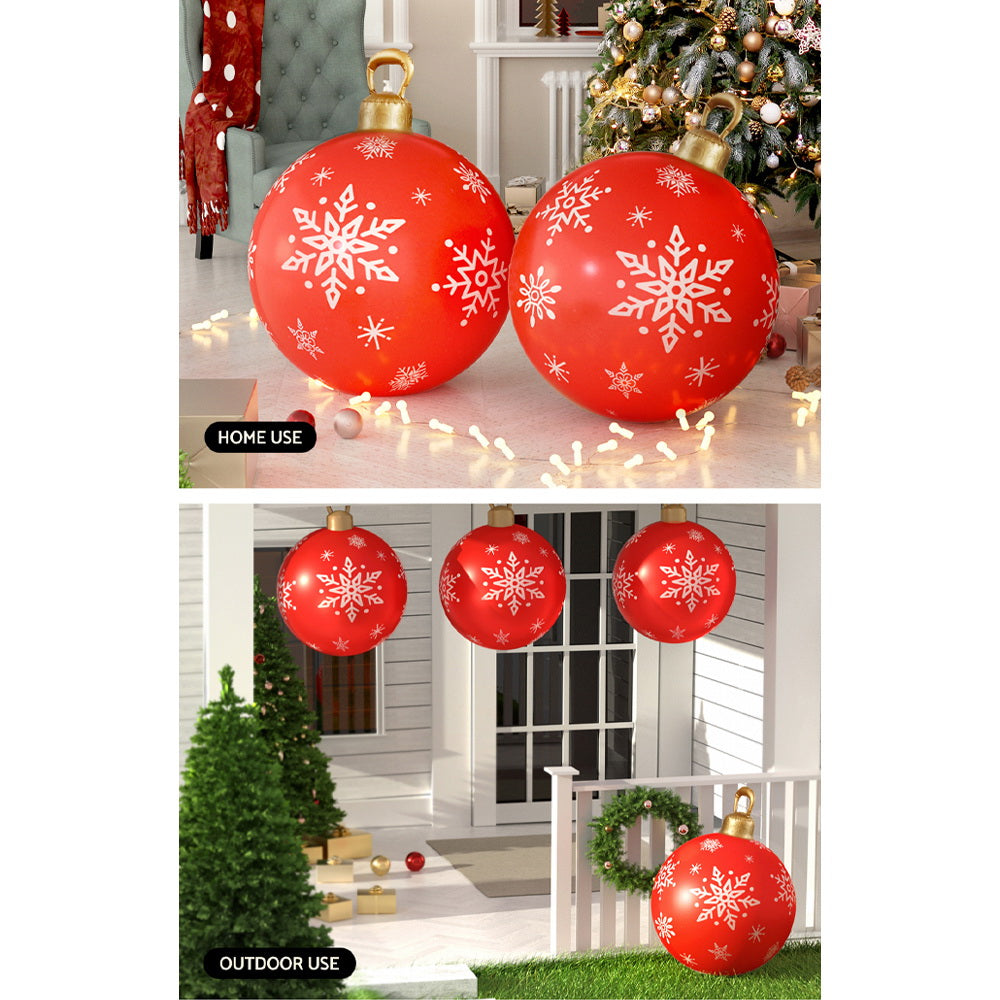 Jingle Jollys Christmas Inflatable Ball Bauble 60cm Outdoor Decoration Red-Occasions > Christmas > Christmas Decorations-PEROZ Accessories