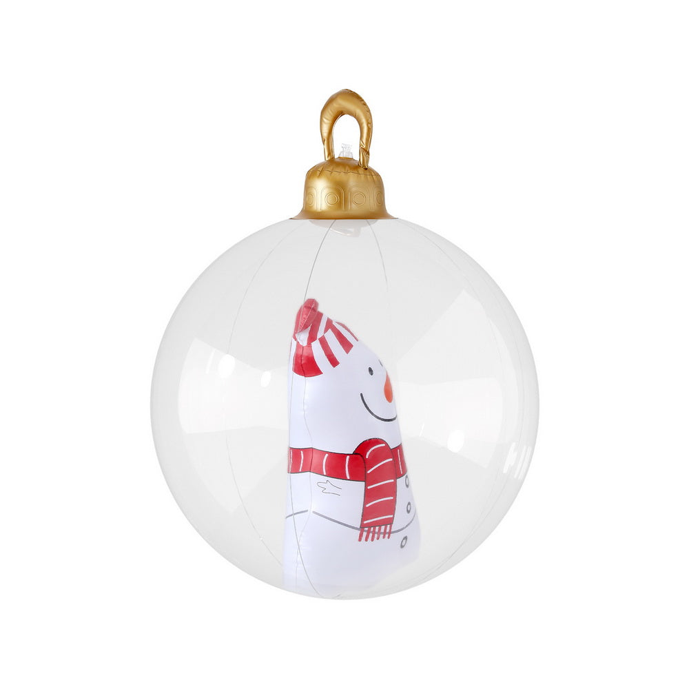 Jingle Jollys Christmas Inflatable Ball 60cm Snowman Decoration Giant Bauble-Occasions > Christmas > Christmas Decorations-PEROZ Accessories