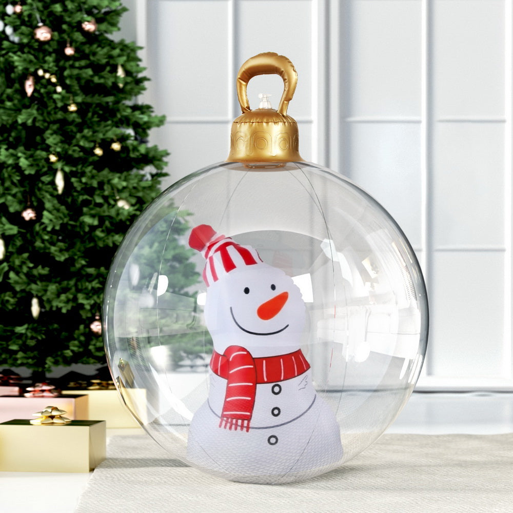 Jingle Jollys Christmas Inflatable Ball 60cm Snowman Decoration Giant Bauble-Occasions > Christmas > Christmas Decorations-PEROZ Accessories