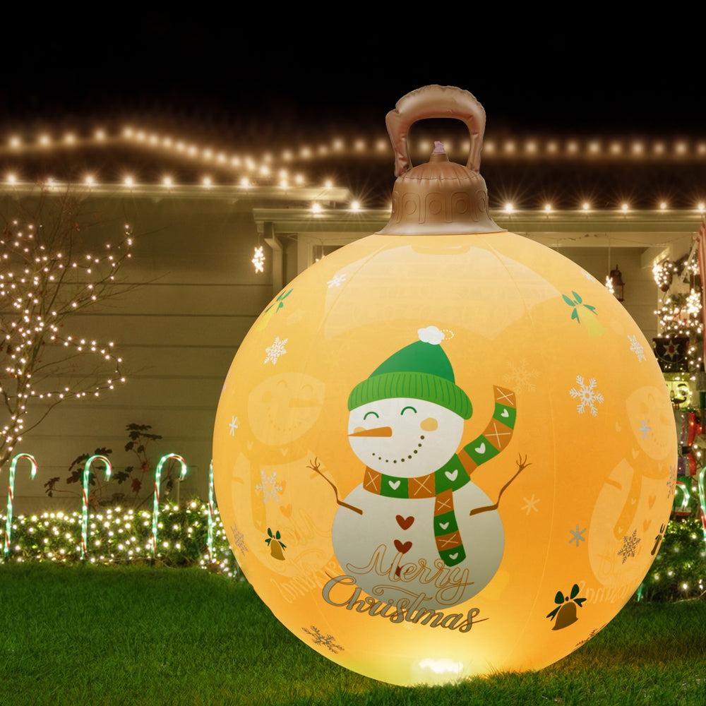 Jingle Jollys Christmas Inflatable Ball 60cm Led Illuminated Snowman Xmas Decor-Occasions > Christmas > Christmas Decorations-PEROZ Accessories