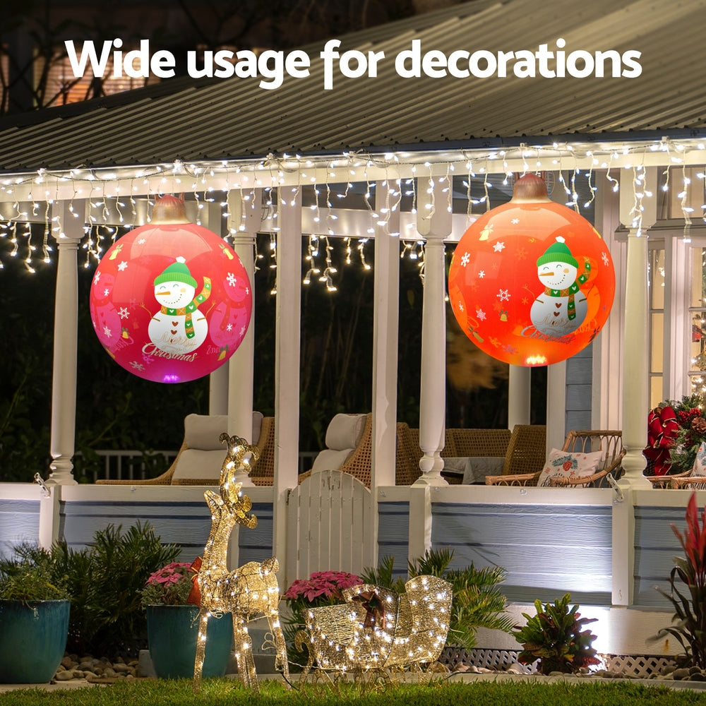 Jingle Jollys Christmas Inflatable Ball 60cm Illuminated Led Snowman Xmas Decor-Occasions > Christmas > Christmas Decorations-PEROZ Accessories