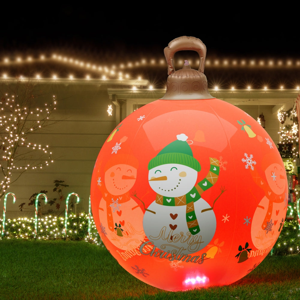 Jingle Jollys Christmas Inflatable Ball 60cm Illuminated Led Snowman Xmas Decor-Occasions > Christmas > Christmas Decorations-PEROZ Accessories