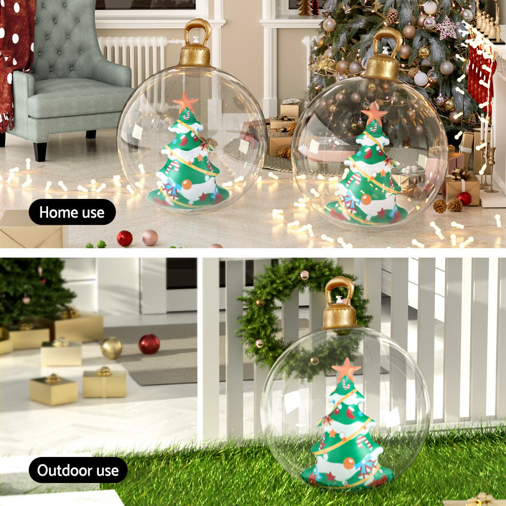 Jingle Jollys Christmas Inflatable Ball 60cm Tree Decoration Giant Bauble Clear-Occasions > Christmas > Christmas Decorations-PEROZ Accessories