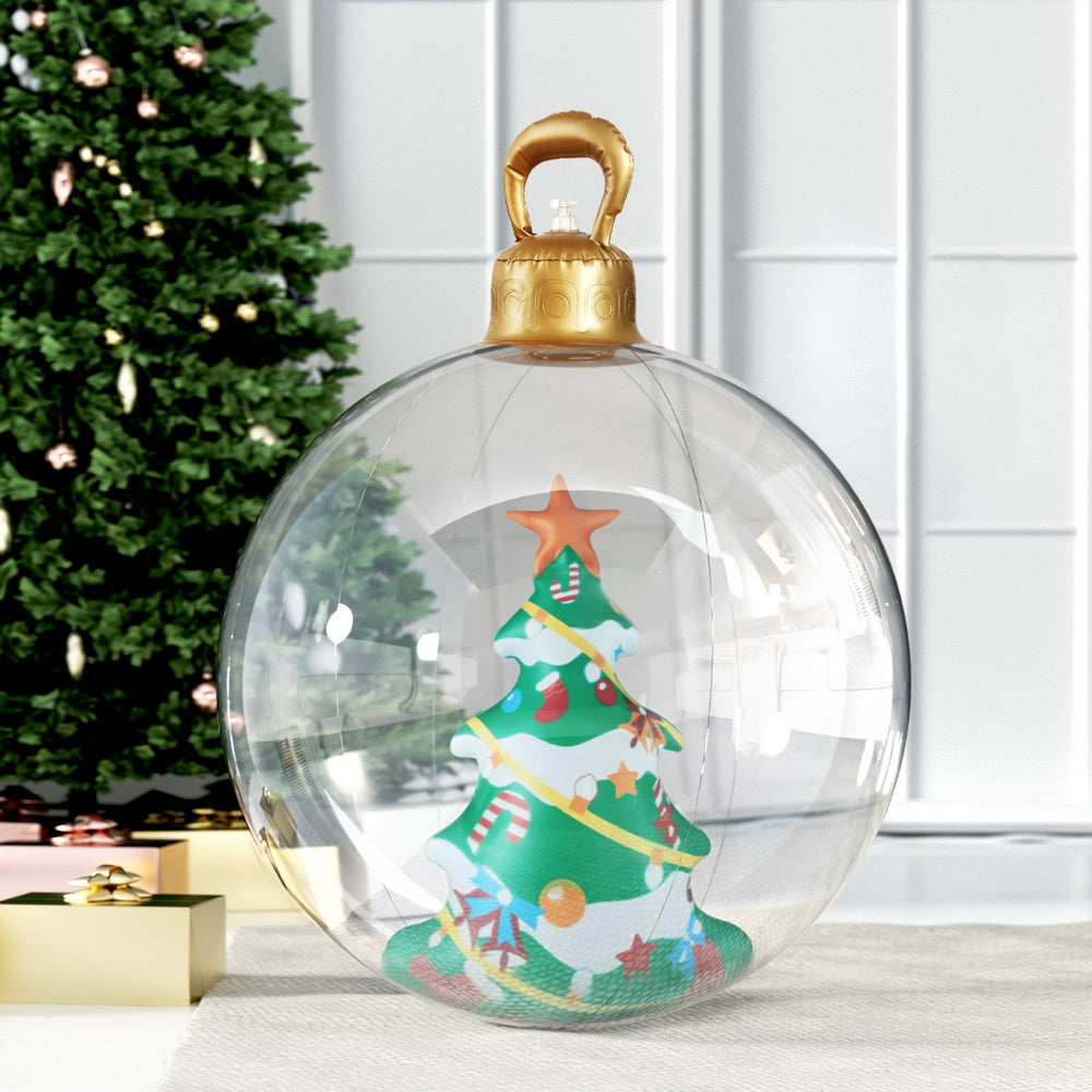 Jingle Jollys Christmas Inflatable Ball 60cm Tree Decoration Giant Bauble Clear-Occasions > Christmas > Christmas Decorations-PEROZ Accessories