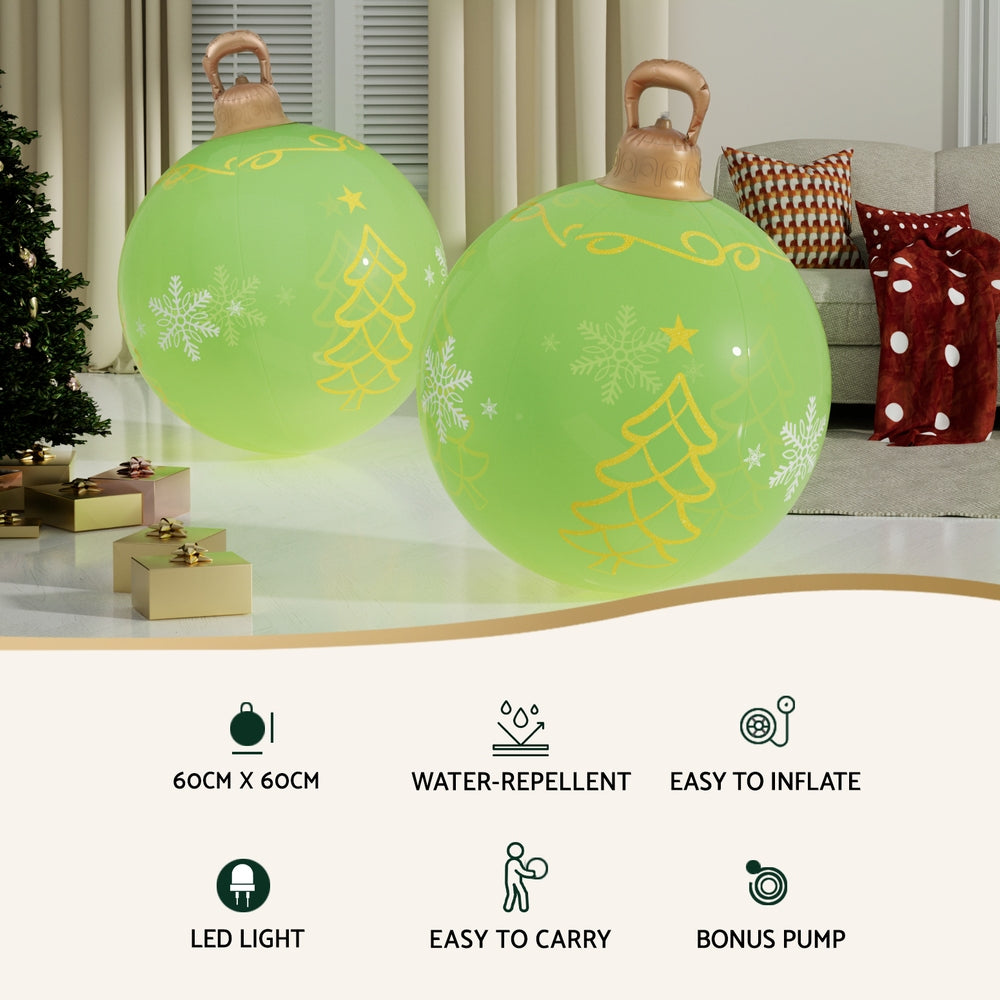 Jingle Jollys Christmas Inflatable Ball 60cm Led Illuminated Xmas Decoration-Occasions > Christmas > Christmas Decorations-PEROZ Accessories