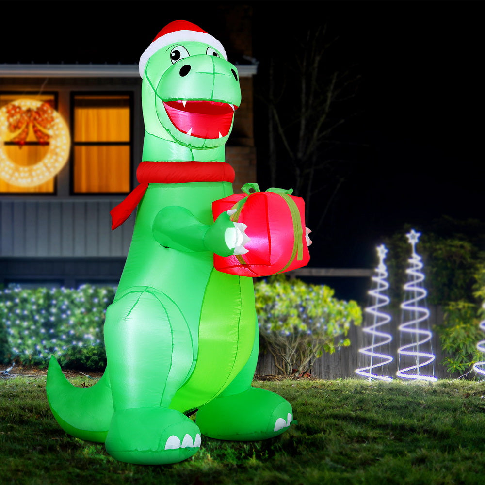 Jingle Jollys Christmas Inflatable Dinosaur 1.8M Height LED Decorations Illuminated-Occasions > Christmas > Christmas Decorations-PEROZ Accessories