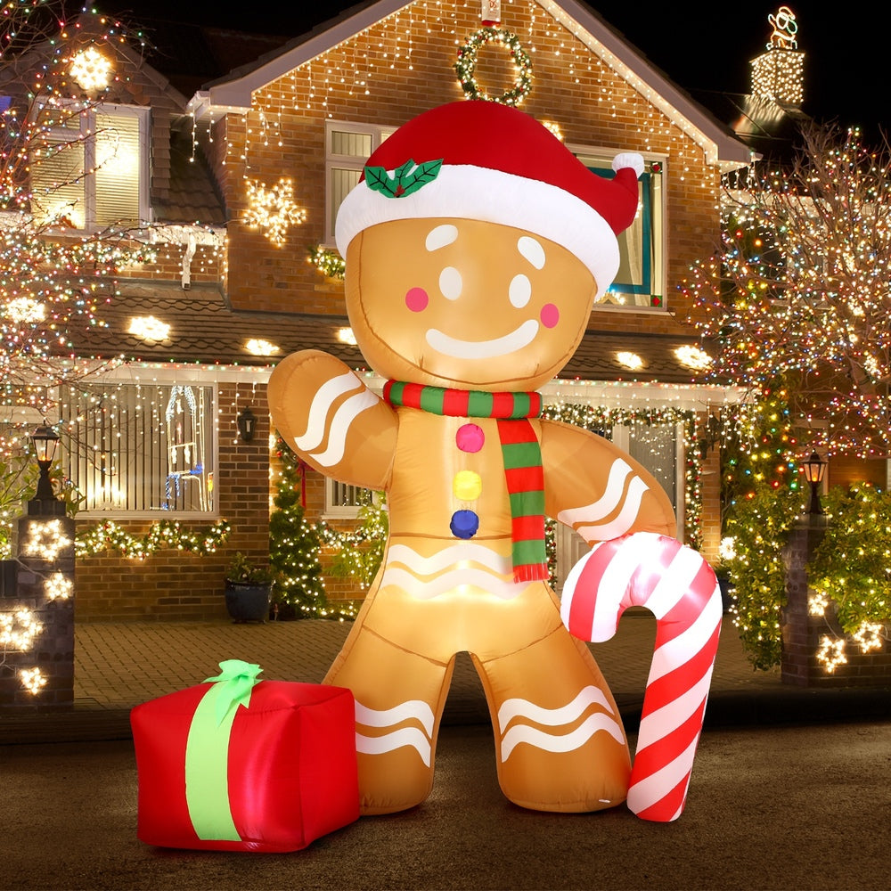 Mazam Christmas Inflatable Gingerbread Man with LED Lights-Christmas Inflatable-PEROZ Accessories