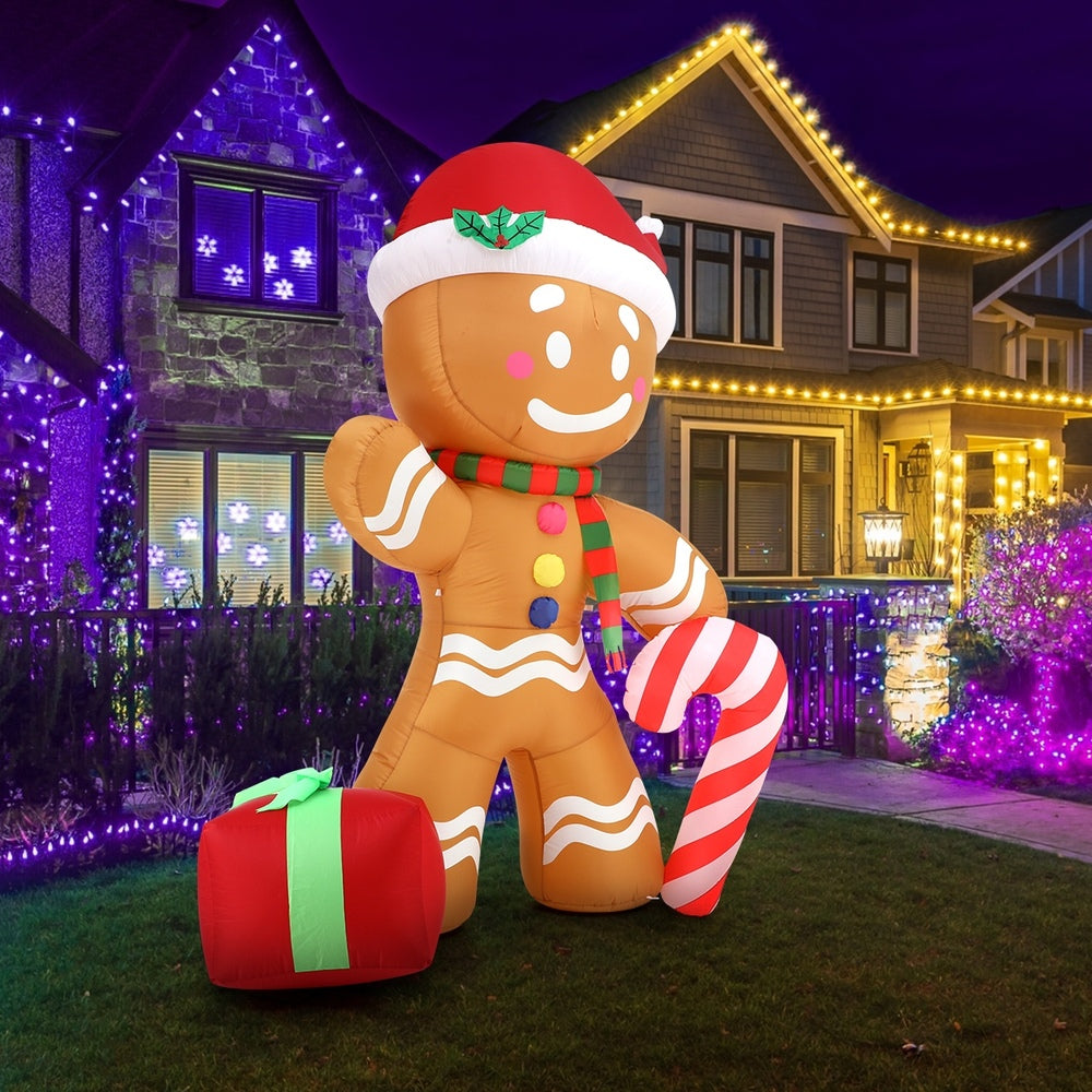 Mazam Christmas Inflatable Gingerbread Man with LED Lights-Christmas Inflatable-PEROZ Accessories