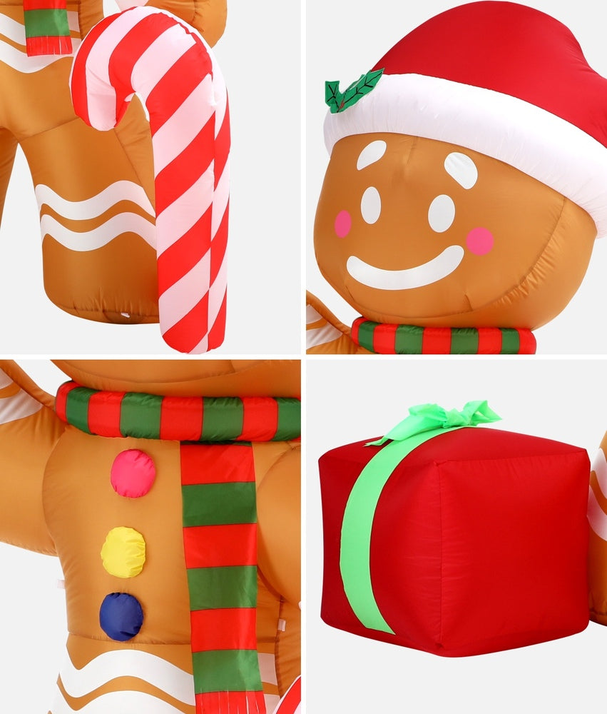 Mazam Christmas Inflatable Gingerbread Man with LED Lights-Christmas Inflatable-PEROZ Accessories