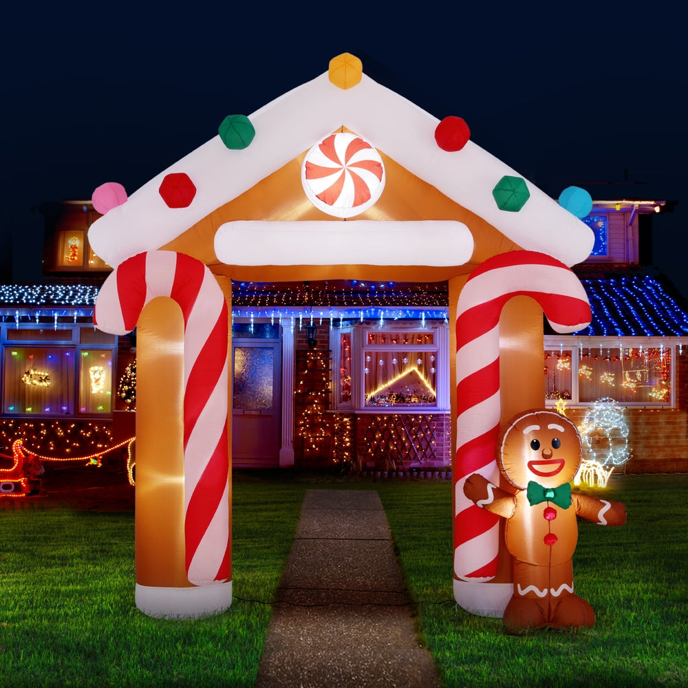 Jingle Jollys Christmas Inflatable Archwary Ginger 2.8M Illuminated Decorations-Occasions > Christmas > Christmas Decorations-PEROZ Accessories