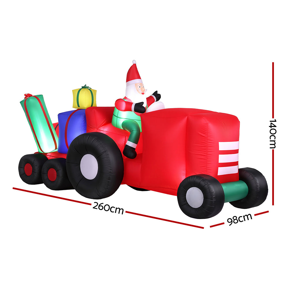 Jingle Jollys Christmas Inflatable Santa Truck 2.6M Length LED Decorations Illuminated-Occasions > Christmas > Christmas Clothing-PEROZ Accessories
