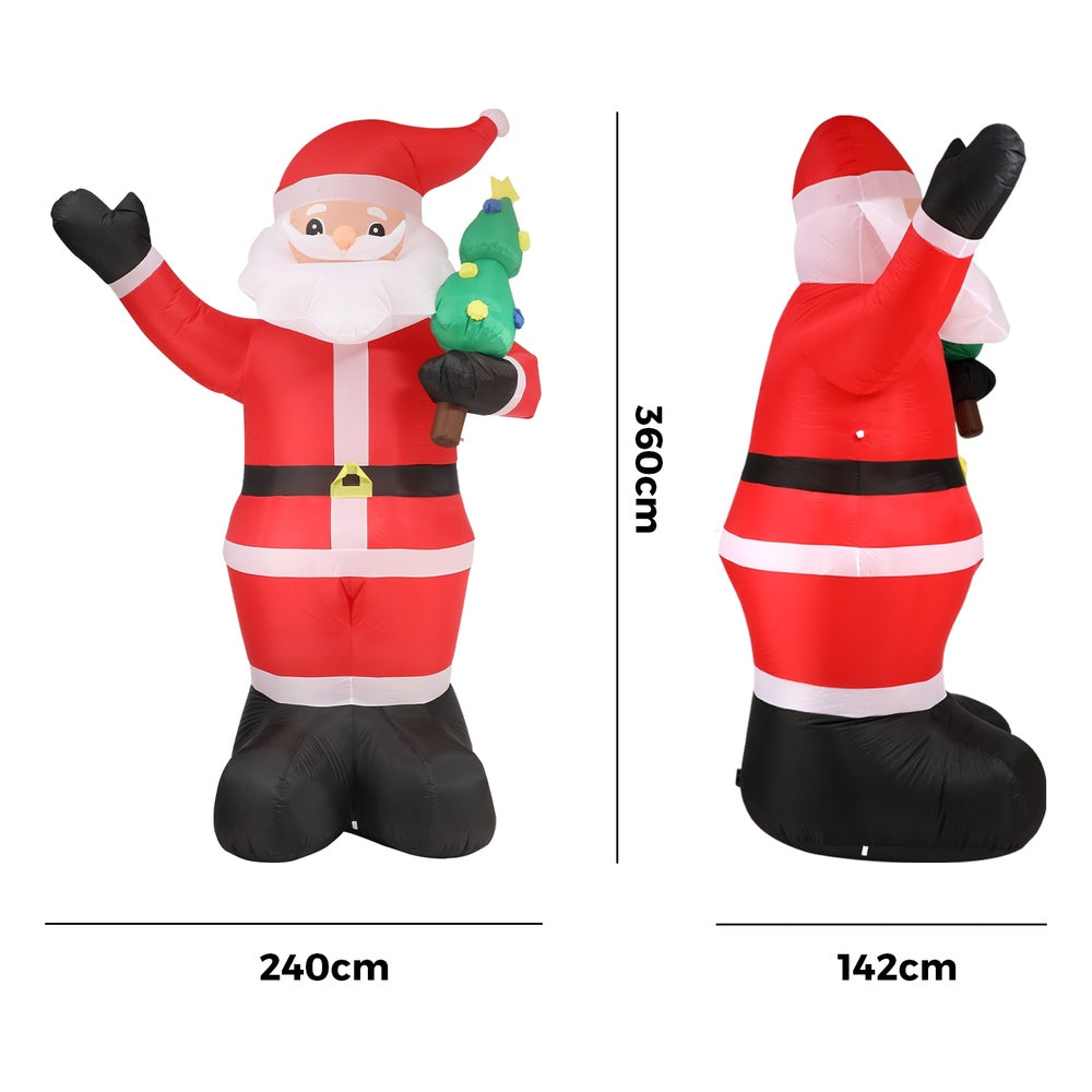 Mazam Christmas Inflatable Santa Claus with LED Lights 360cm-Christmas Inflatable-PEROZ Accessories