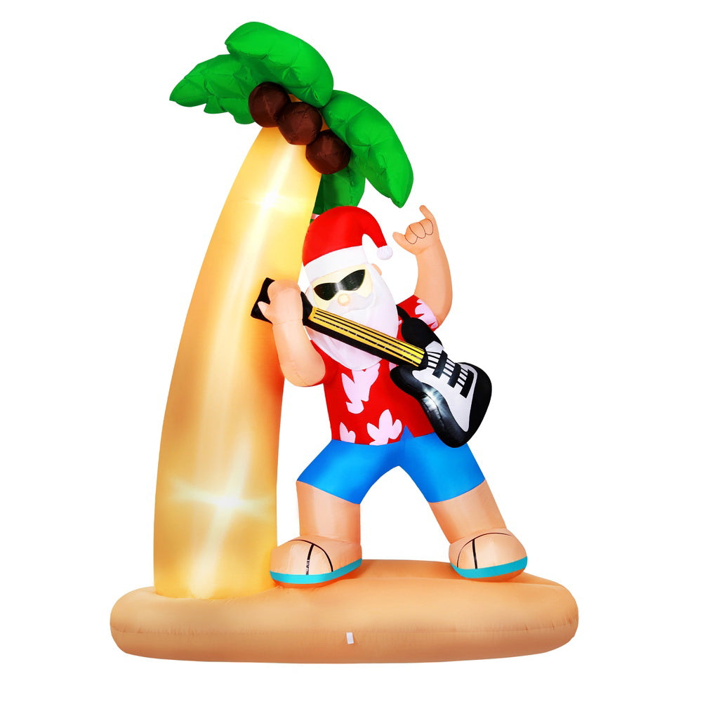 Jingle Jollys Christmas Inflatable Santa Guitar 2.1M Led Illuminated Decorations-Occasions > Christmas > Christmas Decorations-PEROZ Accessories