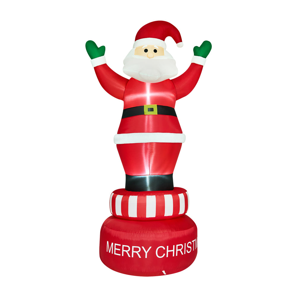 Tinseltown 2.4M Christmas Inflatable Spinning Santa Claus with LED Light-Christmas Inflatable-PEROZ Accessories