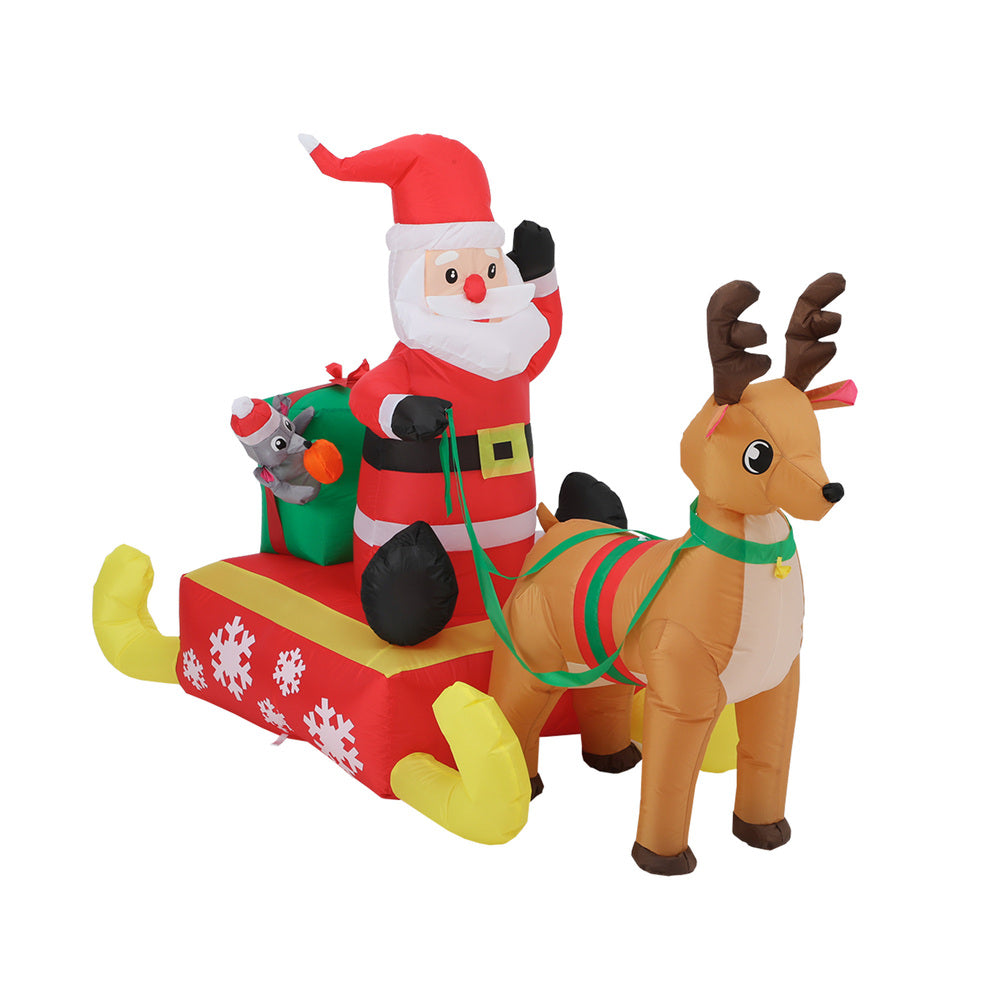 Mazam Christmas Santa Claus with Sleighride Inflatable-Christmas Inflatable-PEROZ Accessories