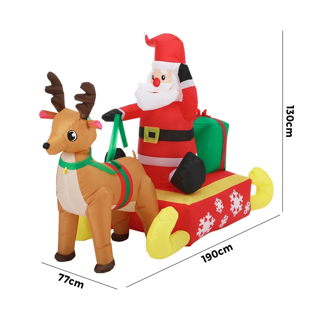 Mazam Christmas Santa Claus with Sleighride Inflatable-Christmas Inflatable-PEROZ Accessories