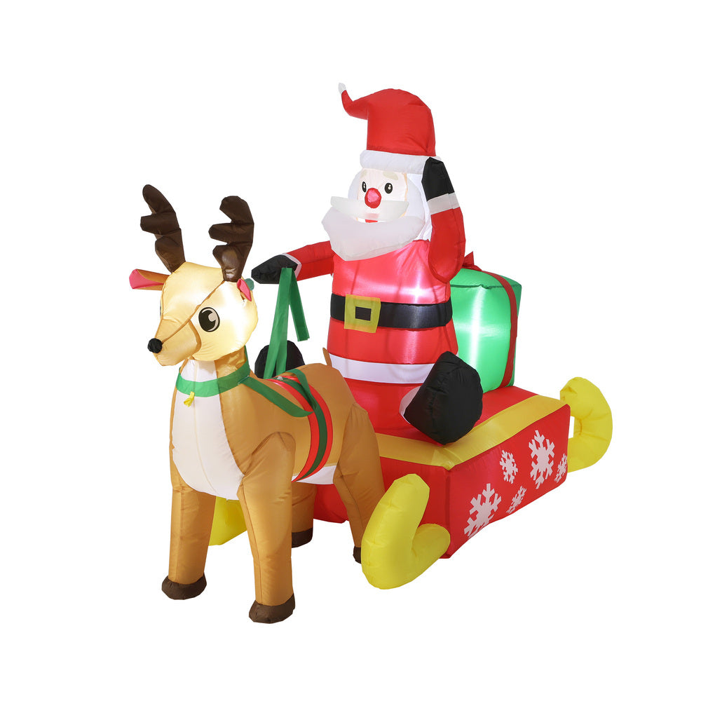Mazam Christmas Santa Claus with Sleighride Inflatable-Christmas Inflatable-PEROZ Accessories