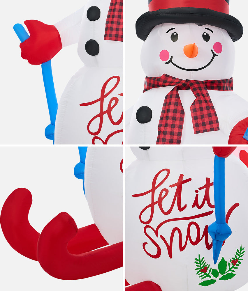 Tinseltown 1.8M Christmas Inflatable Snowman with LED Light-Christmas Inflatable-PEROZ Accessories