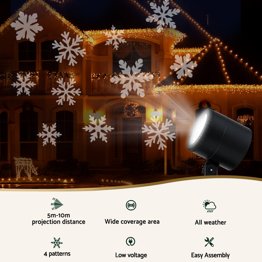 Jingle Jollys Christmas Lights Laser Light Snowflake Projector Indoor Outdoor-Occasions > Christmas > Outdoor Decorations & Lights-PEROZ Accessories