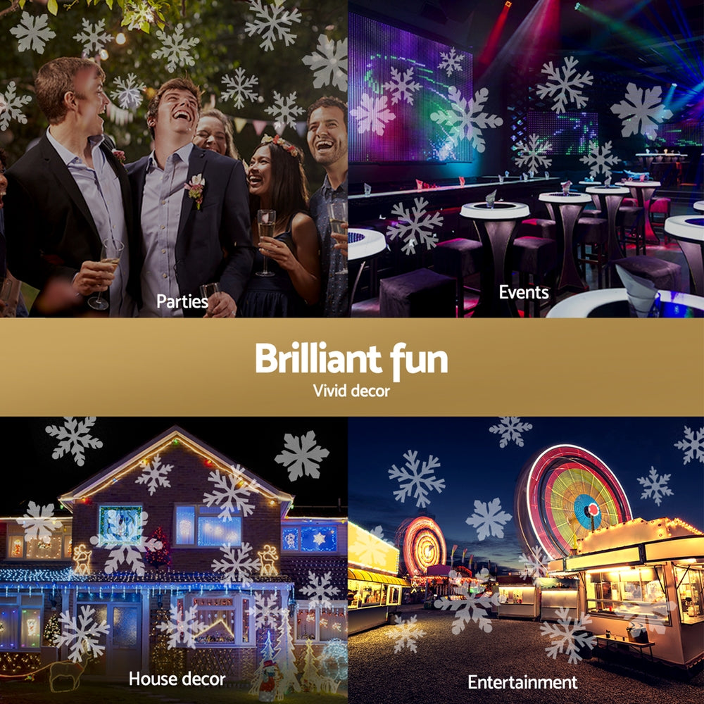 Jingle Jollys Christmas Lights Laser Light Snowflake Projector Indoor Outdoor-Occasions > Christmas > Outdoor Decorations & Lights-PEROZ Accessories