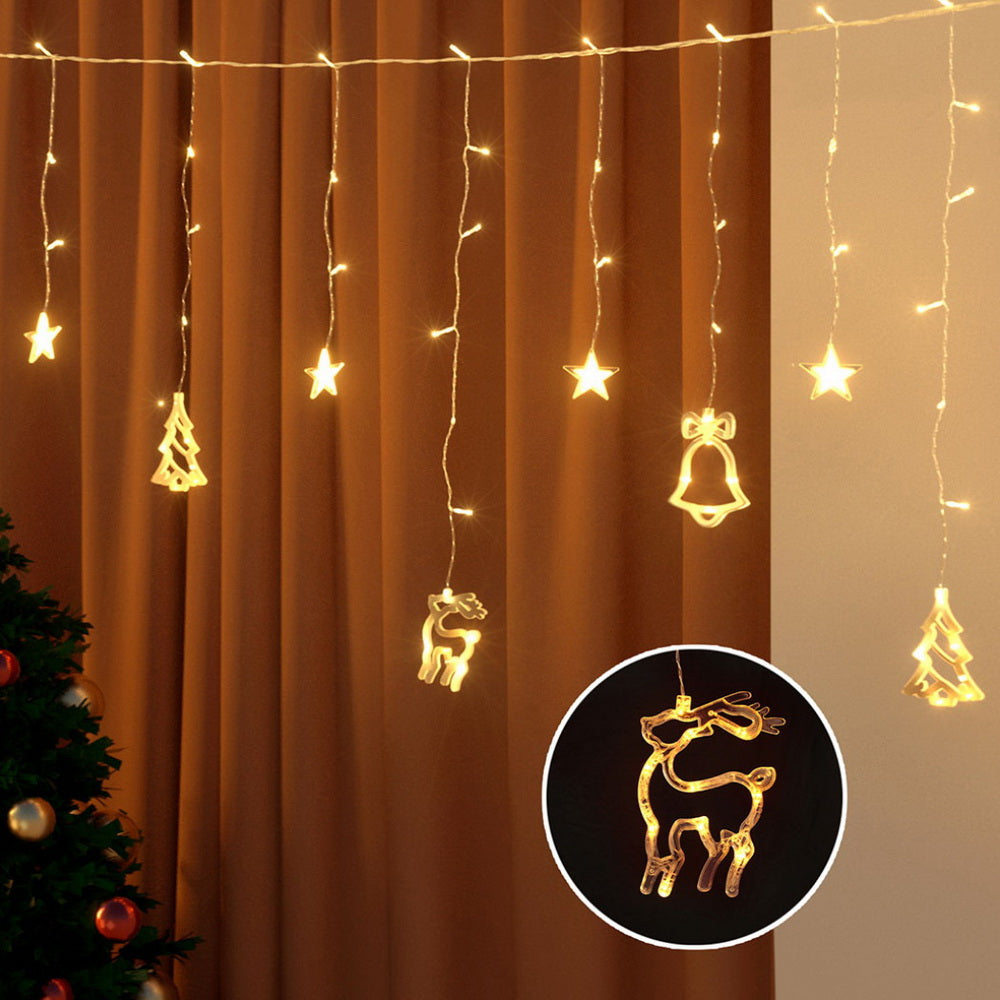 Jingle Jollys 3M Christmas Icicle Lights String Lights 138 LED Warm White-Occasions > Christmas > Outdoor Decorations & Lights-PEROZ Accessories