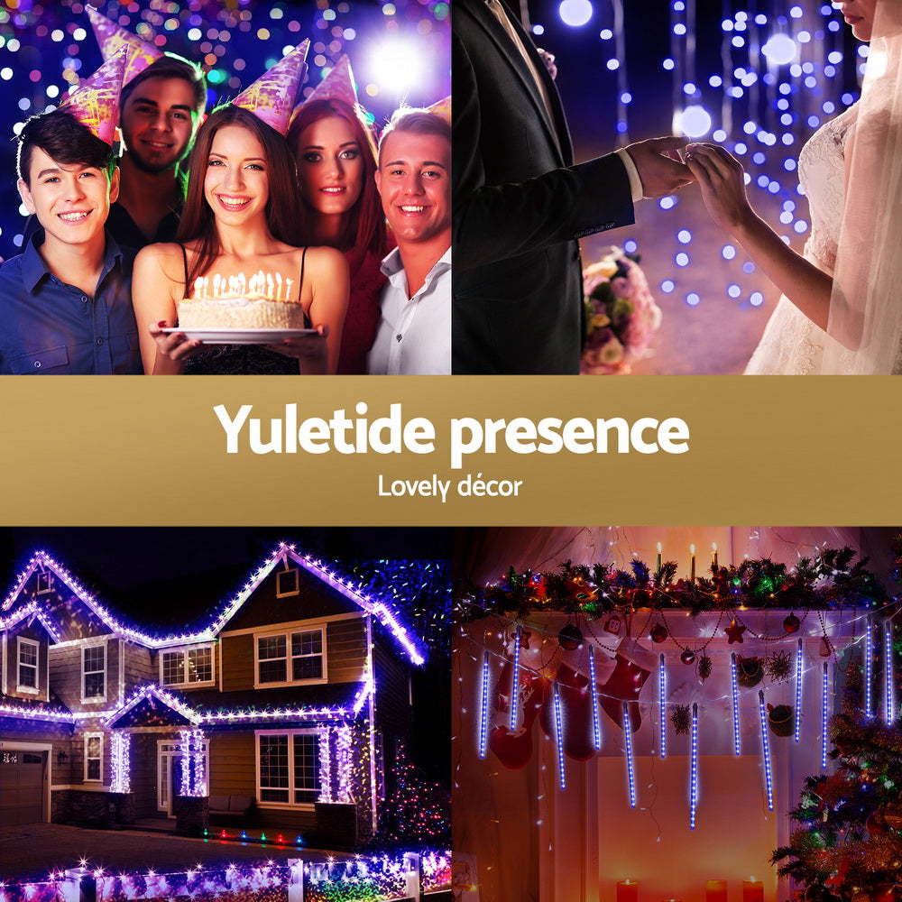 Jingle Jollys 7M Christmas Lights Shower Light 288 LED Icicle Falling Metor-Occasions > Christmas > Outdoor Decorations & Lights-PEROZ Accessories