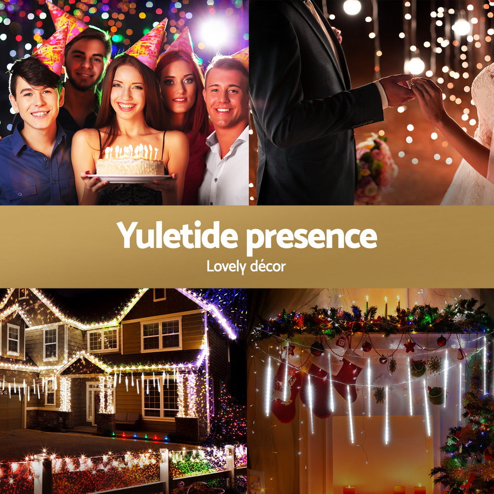 Jingle Jollys 7M Christmas Lights Shower Light 288 LED Icicle Falling Metor-Occasions > Christmas > Outdoor Decorations & Lights-PEROZ Accessories