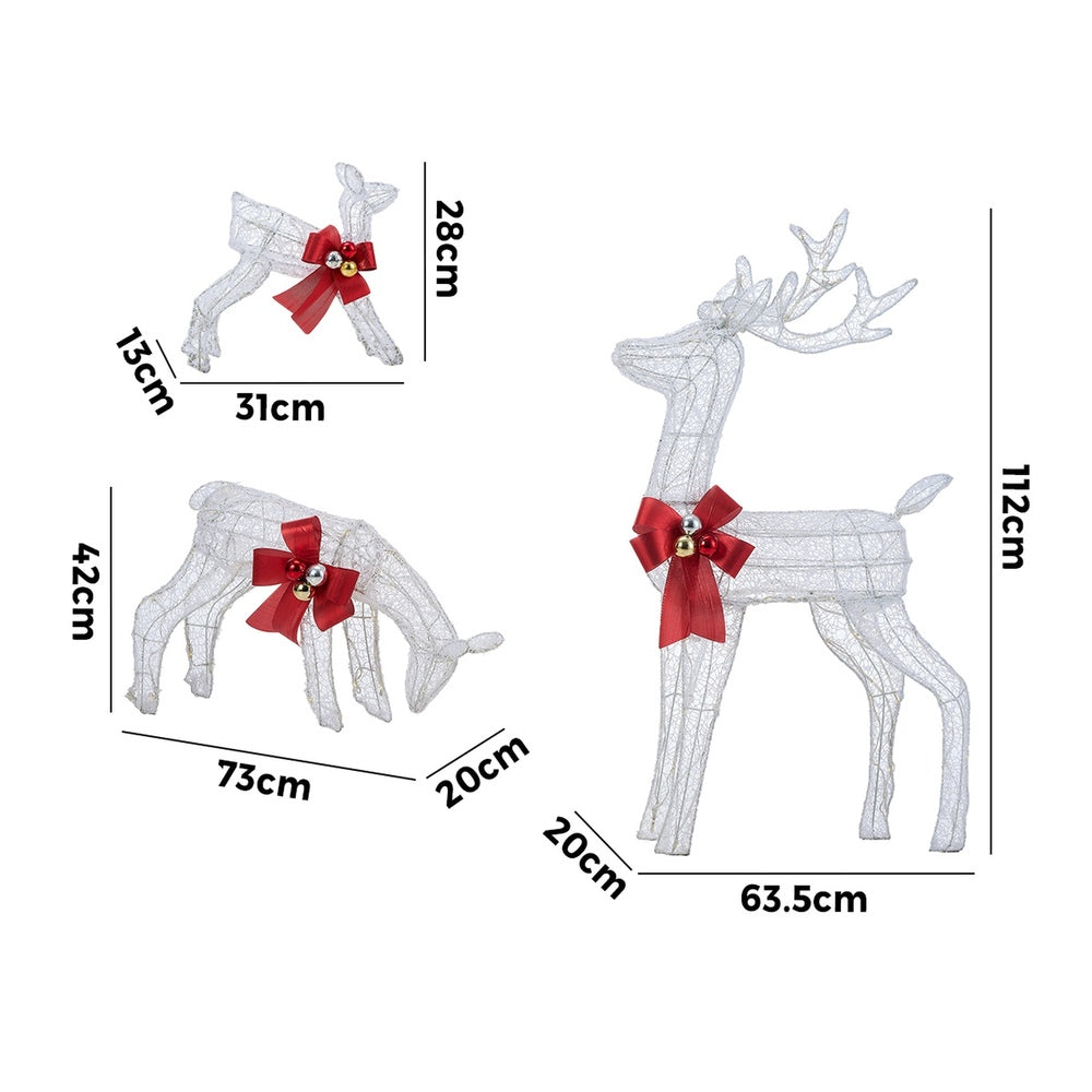 Tinseltown Christmas Lights LED 3PCS Reindeer Family Xmas Decor-Christmas Light-PEROZ Accessories