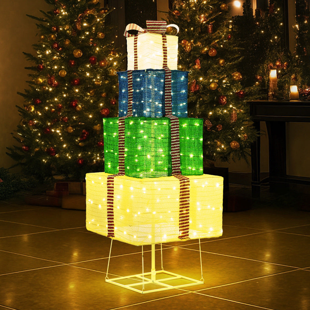 Tinseltown 3D Christmas Light LED 142cm Gift Xmas Boxes 8 Effects-Christmas Light-PEROZ Accessories