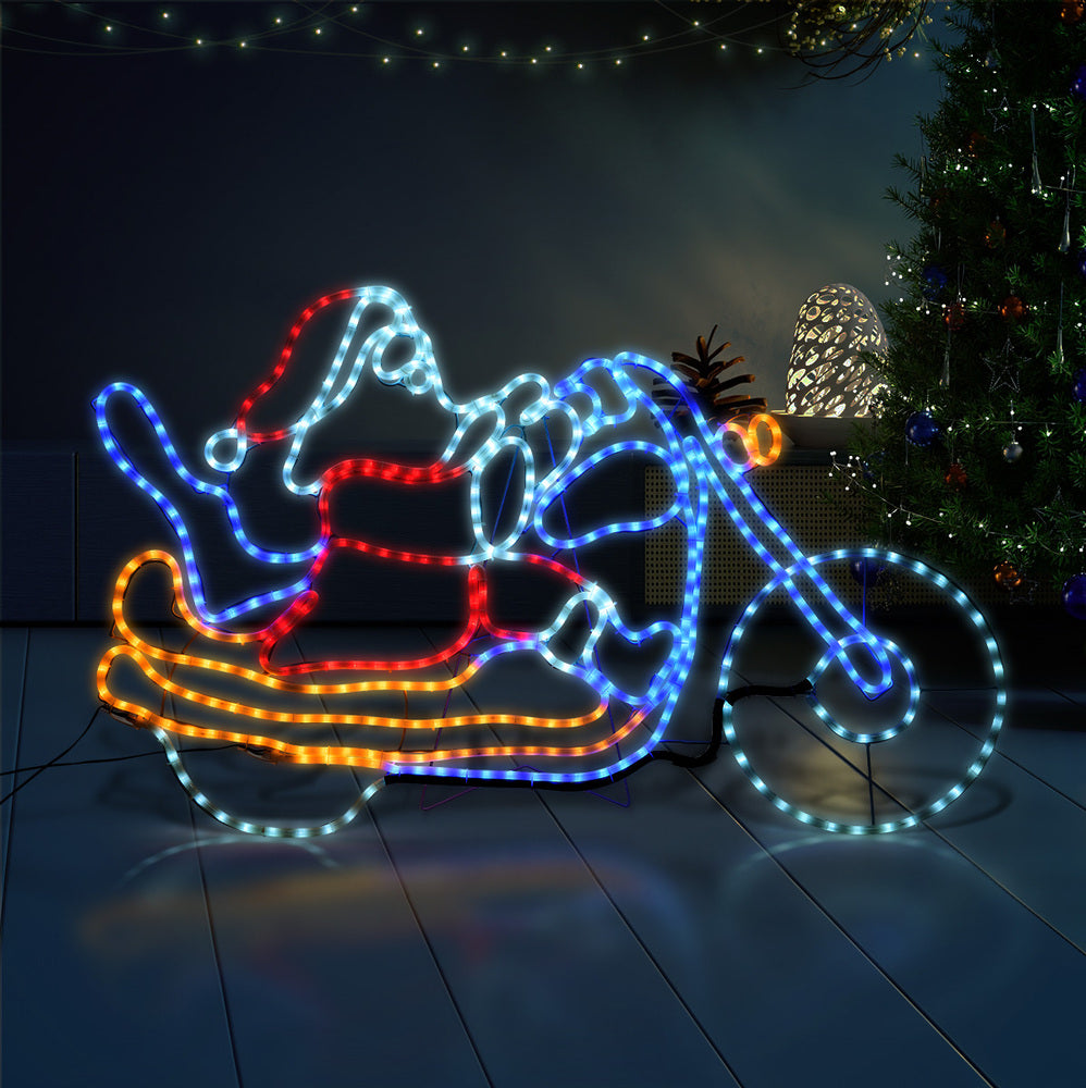 Tinseltown Christmas Lights Santa Motorbike LED Rope Lights Motifs-Christmas Light-PEROZ Accessories