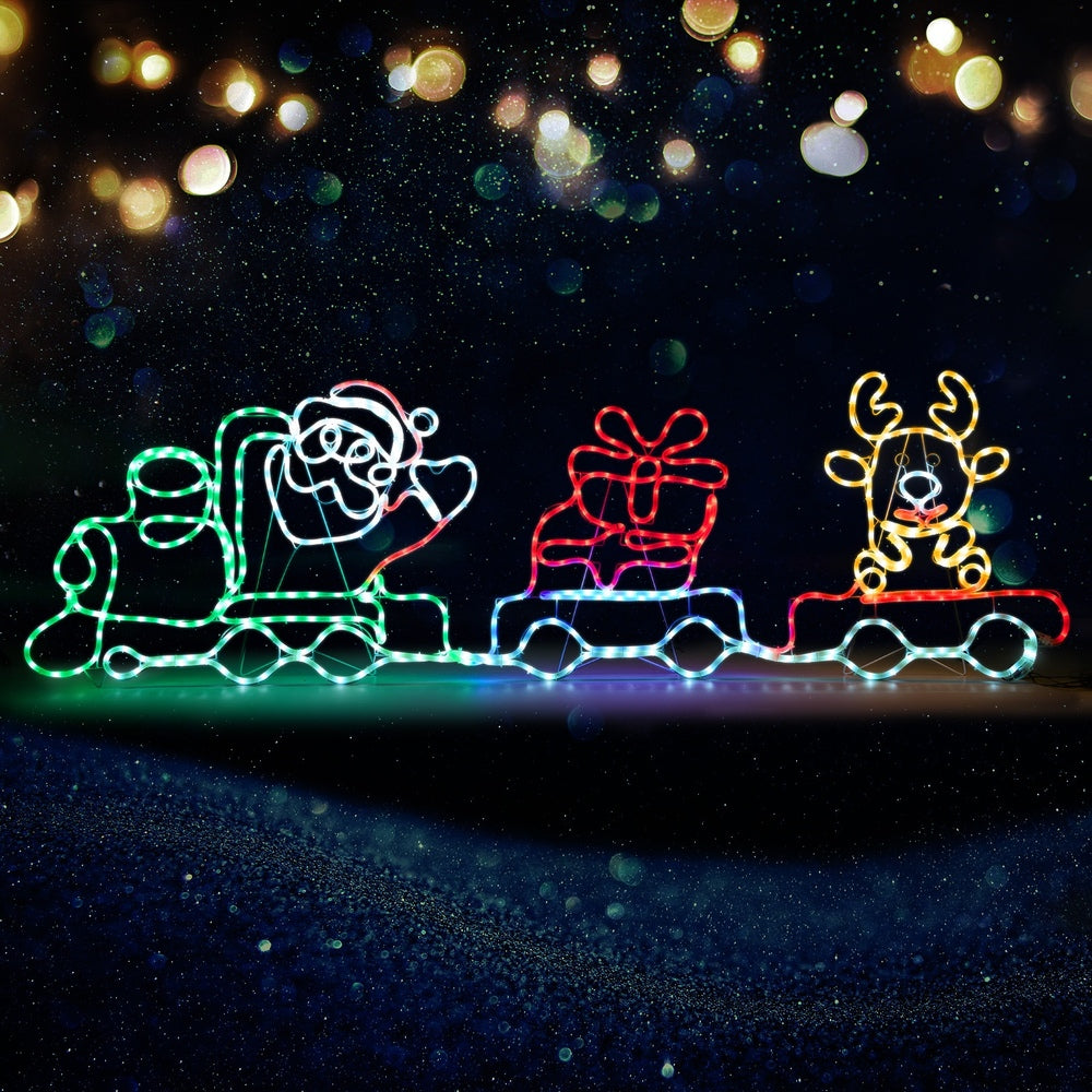 Tinseltown Christmas Light LED Motif Lights Santa Train 196cm-Christmas Light-PEROZ Accessories