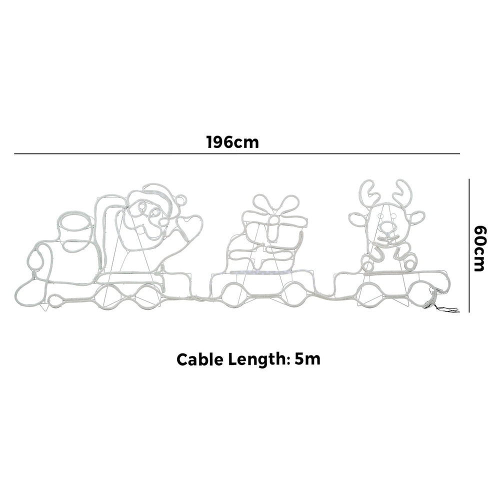 Tinseltown Christmas Light LED Motif Lights Santa Train 196cm-Christmas Light-PEROZ Accessories