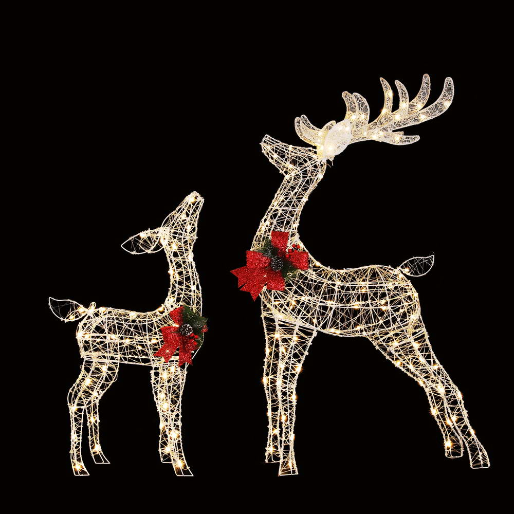 Jingle Jollys Christmas Lights 2pcs Reindeer Set Fairy Light 170 LED Decorations-Occasions > Christmas > Outdoor Decorations & Lights-PEROZ Accessories