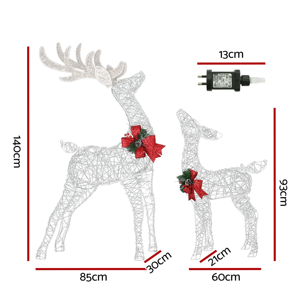 Jingle Jollys Christmas Lights 2pcs Reindeer Set Fairy Light 170 LED Decorations-Occasions > Christmas > Outdoor Decorations & Lights-PEROZ Accessories