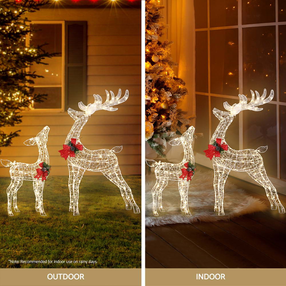 Jingle Jollys Christmas Lights 2pcs Reindeer Set Fairy Light 170 LED Decorations-Occasions > Christmas > Outdoor Decorations & Lights-PEROZ Accessories