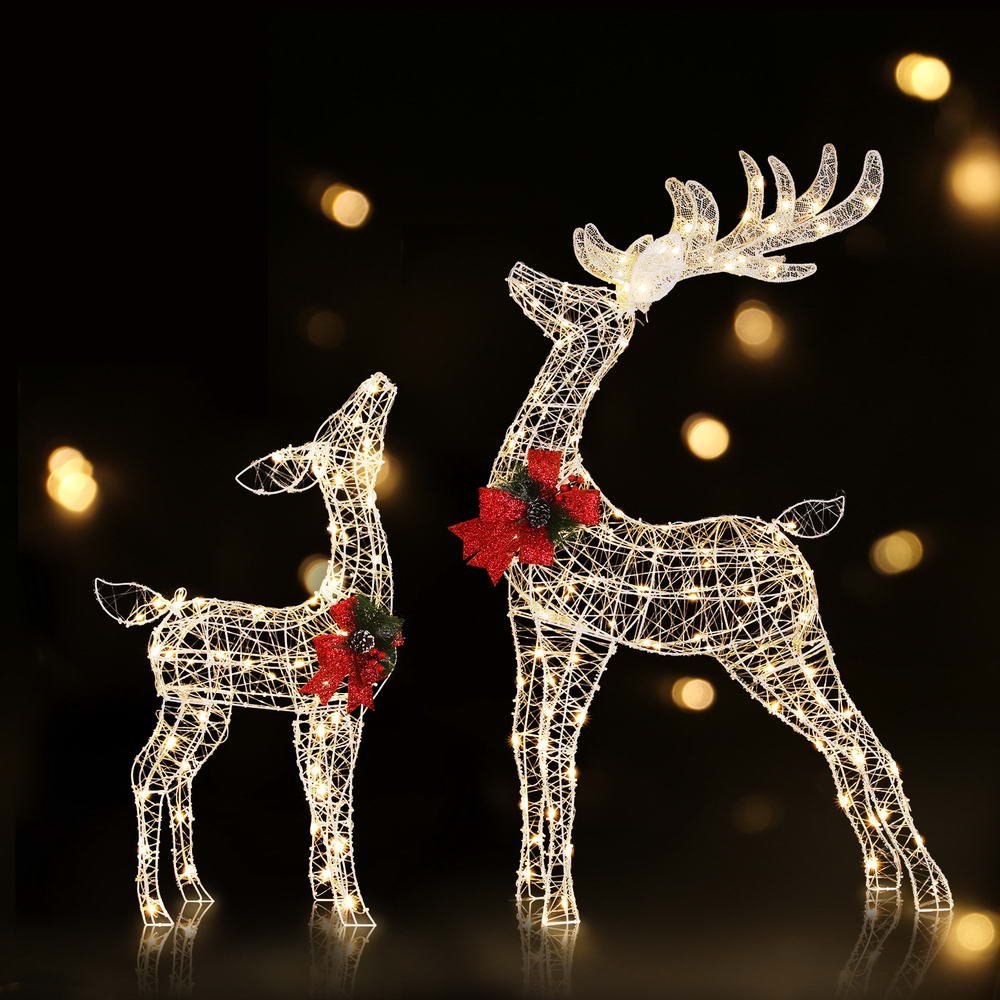 Jingle Jollys Christmas Lights 2pcs Reindeer Set Fairy Light 170 LED Decorations-Occasions > Christmas > Outdoor Decorations & Lights-PEROZ Accessories