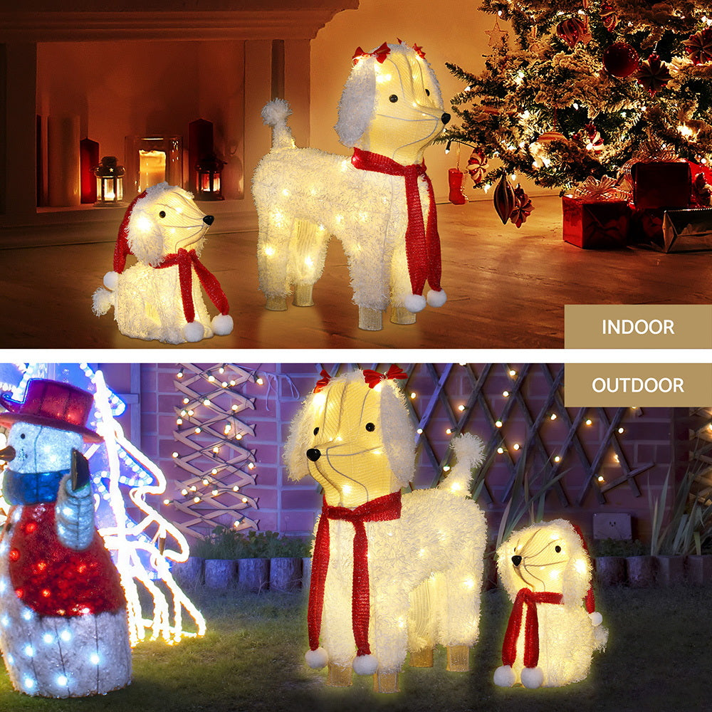Jingle Jollys Christmas Lights 60 LED Fairy Light 2pcs Dog Decorations Set-Occasions > Christmas > Outdoor Decorations & Lights-PEROZ Accessories