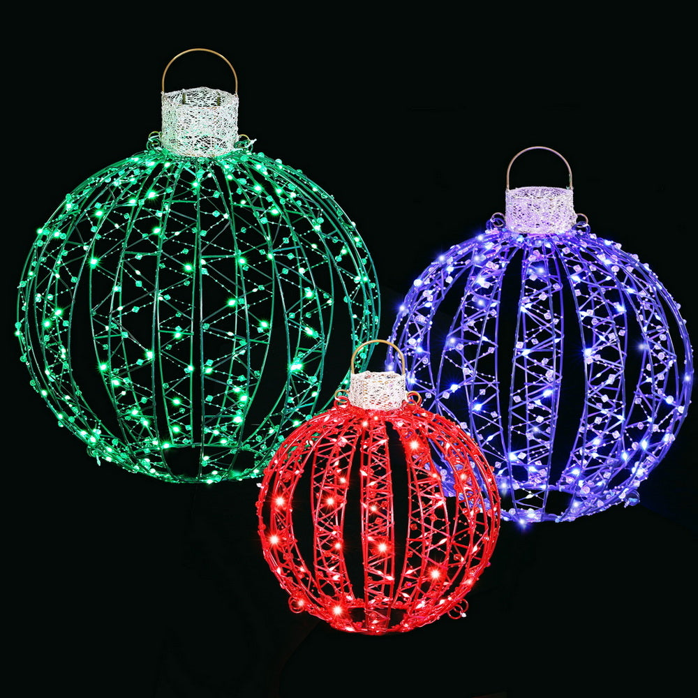 Jingle Jollys Christmas Lights 320 LED Fairy Light 3pcs Ball Decorations Set-Occasions > Christmas > Outdoor Decorations & Lights-PEROZ Accessories