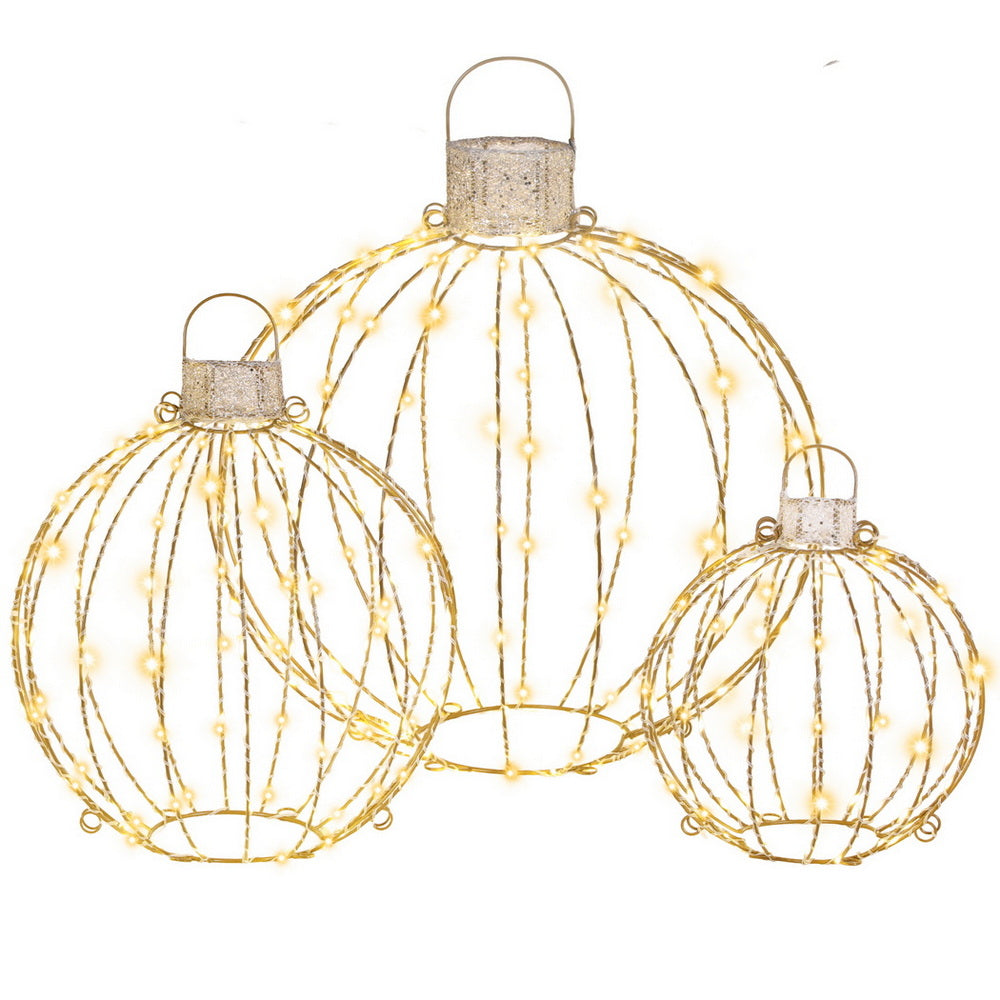 Jingle Jollys Christmas Lights 320 LED Fairy Light 3pcs Ball Decorations Set-Occasions > Christmas > Outdoor Decorations & Lights-PEROZ Accessories