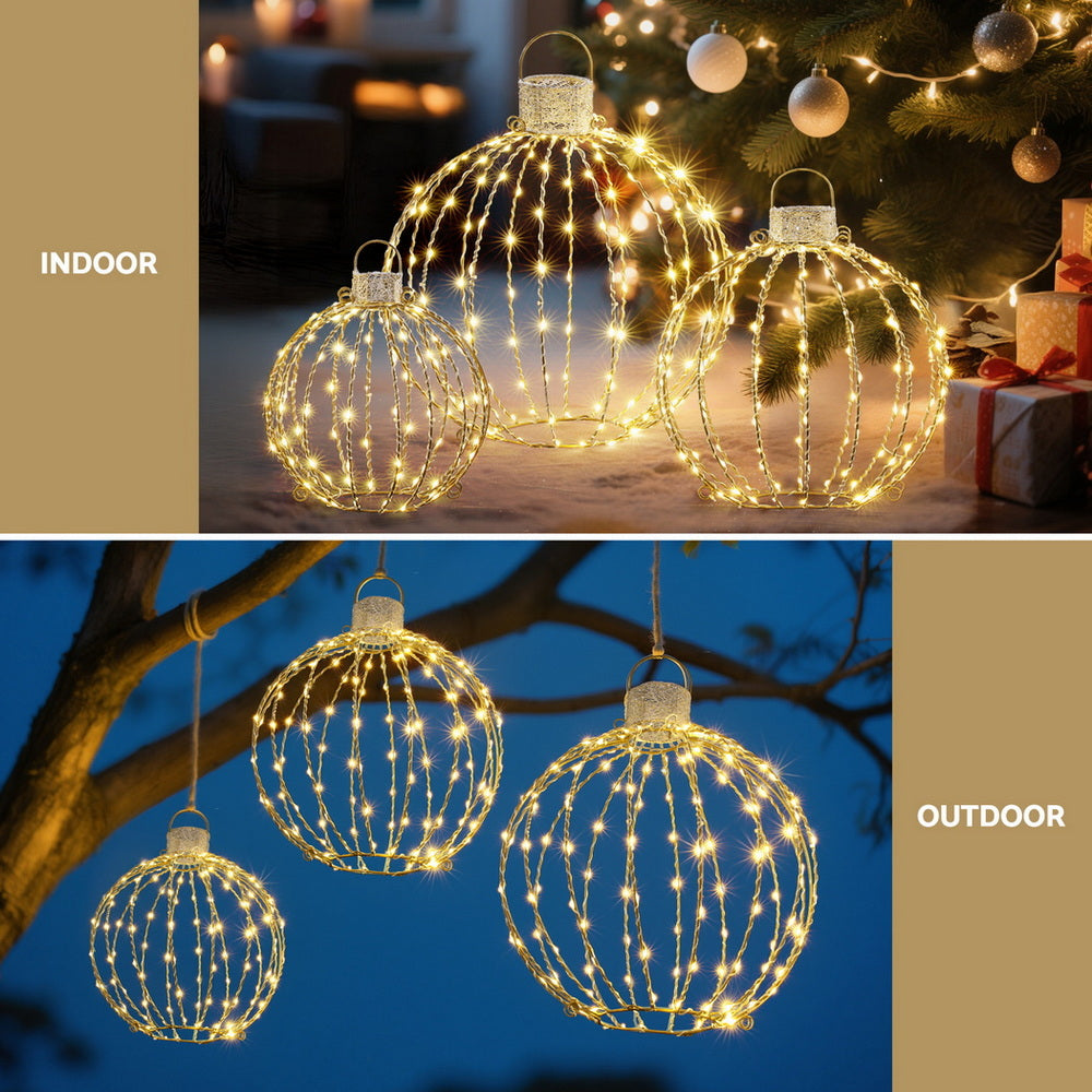 Jingle Jollys Christmas Lights 320 LED Fairy Light 3pcs Ball Decorations Set-Occasions > Christmas > Outdoor Decorations & Lights-PEROZ Accessories