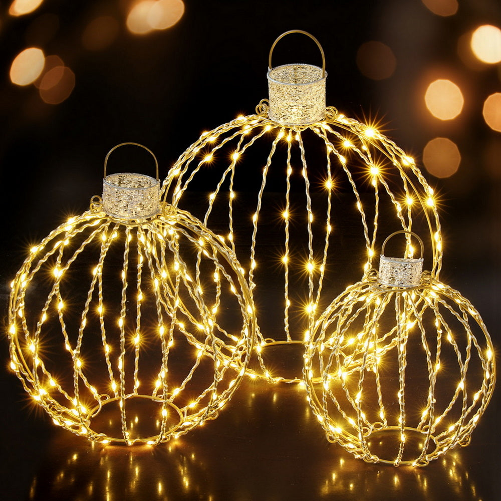 Jingle Jollys Christmas Lights 320 LED Fairy Light 3pcs Ball Decorations Set-Occasions > Christmas > Outdoor Decorations & Lights-PEROZ Accessories