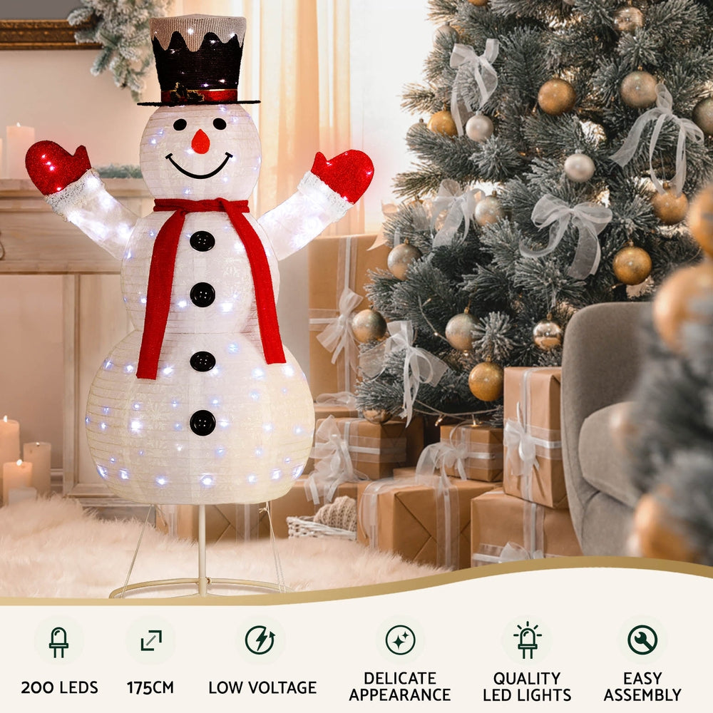 Jingle Jollys Christmas Lights 200 LED 175cm Fairy Light Snowman Decorations-Occasions > Christmas > Outdoor Decorations & Lights-PEROZ Accessories