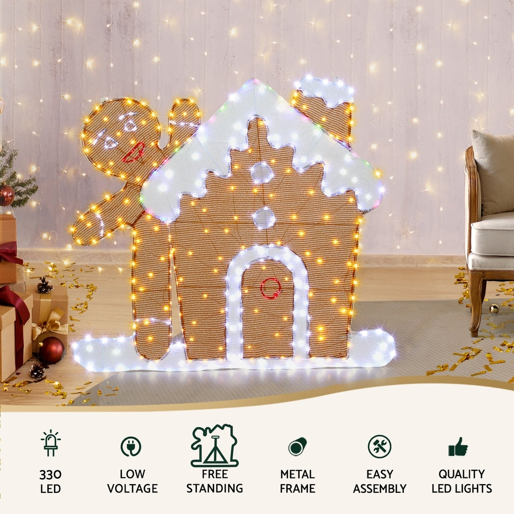 Jingle Jollys Christmas Lights Gingerbread Motif 330 LED Fairy Light Decoration-Occasions > Christmas > Outdoor Decorations & Lights-PEROZ Accessories