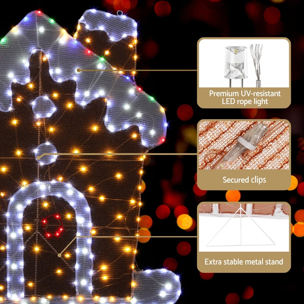 Jingle Jollys Christmas Lights Gingerbread Motif 330 LED Fairy Light Decoration-Occasions > Christmas > Outdoor Decorations & Lights-PEROZ Accessories