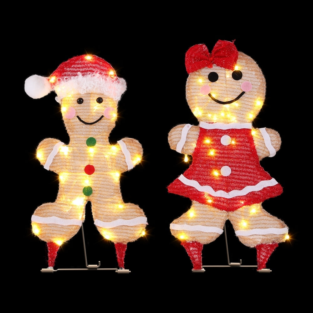 Jingle Jollys Christmas Lights Gingerbread Motif 30 LED Fairy Light Decoration-Occasions > Christmas > Outdoor Decorations & Lights-PEROZ Accessories