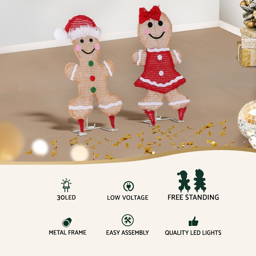 Jingle Jollys Christmas Lights Gingerbread Motif 30 LED Fairy Light Decoration-Occasions > Christmas > Outdoor Decorations & Lights-PEROZ Accessories