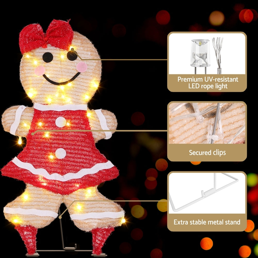 Jingle Jollys Christmas Lights Gingerbread Motif 30 LED Fairy Light Decoration-Occasions > Christmas > Outdoor Decorations & Lights-PEROZ Accessories